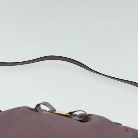 Salvatore Ferragamo Vala Hand Bag Nylon Enamel 2way Purple Silver Auth 138874 - Picture 14 of 16